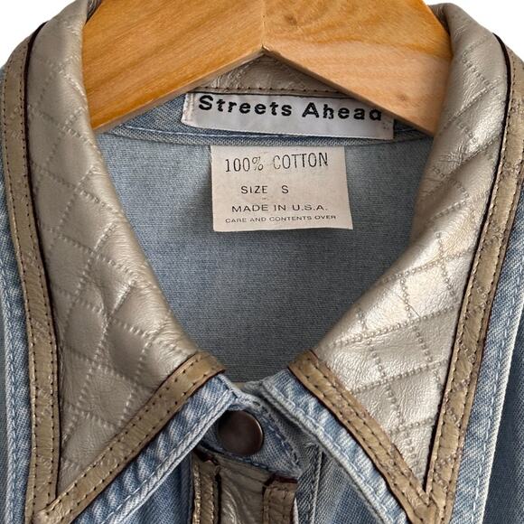 Vintage Denim Shirt – Rhinestone Buttons Western Style - Picture 3 of 9